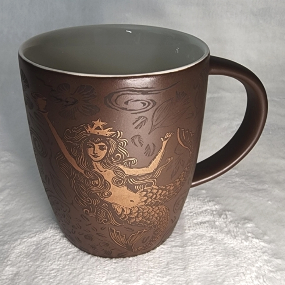 Starbucks Coffee Cup Brown Gold Mermaid 2011 Anniversary Mug Tea Cup